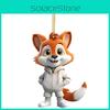 Очаровательная мультяшная лиса акриловая плоская елочная игрушка для украшения салона автомобиля