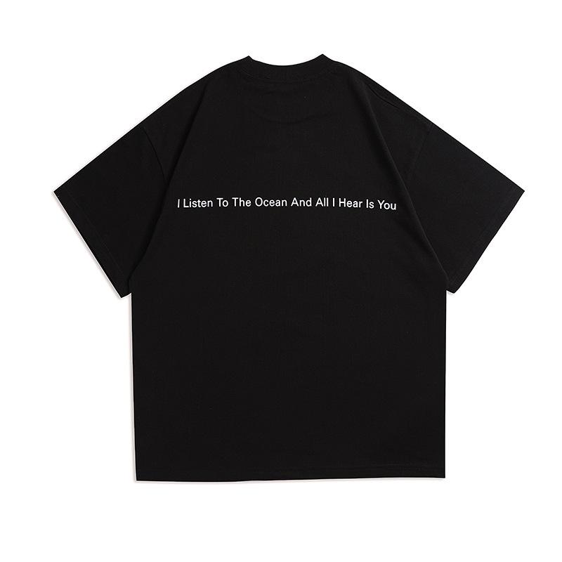 2024 Summer Swan Cotton Short Sleeve Unisex Hip Hop Loose Fit T-shirt for Couples