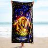 1PC Custom Name Lion Family Stars Beach Towel Highly Absorbent And Sand-Resistant Towel for Swimming, Pool, Yoga, And Travel Lightweight