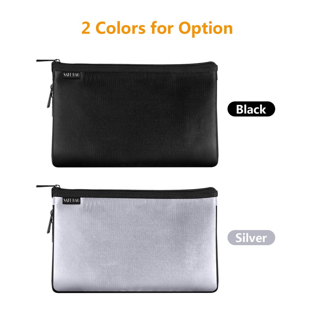 Small Fireproof Money Bag Fire and Water Resistant Expandable Document Bag Safe Storage Pouch
