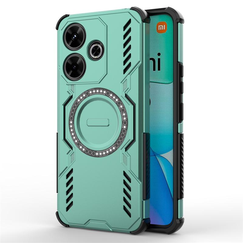 Чехол для Xiaomi Redmi 13 Для Redmi 13 4G Ударопрочный Противоударный Магнитная Адсорбция Беспроводная Зарядка Задняя Крышка Для Чехла Redmi 13