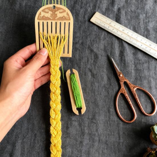 Набор для ткацкого станка с жестким ремизом и ремнем для спины Маленькие деревянные инструменты для плетения поясов Начинающие Браслеты Сумки Пояса Ремни для фотоаппаратов Набор челнока для плетения лент