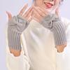 Bow Knitted Gloves Fingerless Half Finger Gloves Fashion Twists Gloves  Winter