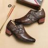 Золотой саженец Туфли на высоком каблуке Мужская формальная обувь Ретро кожаные мужские лоферы Элегантная мужская обувь для платья Свадебная обувь Повседневные деловые оксфорды