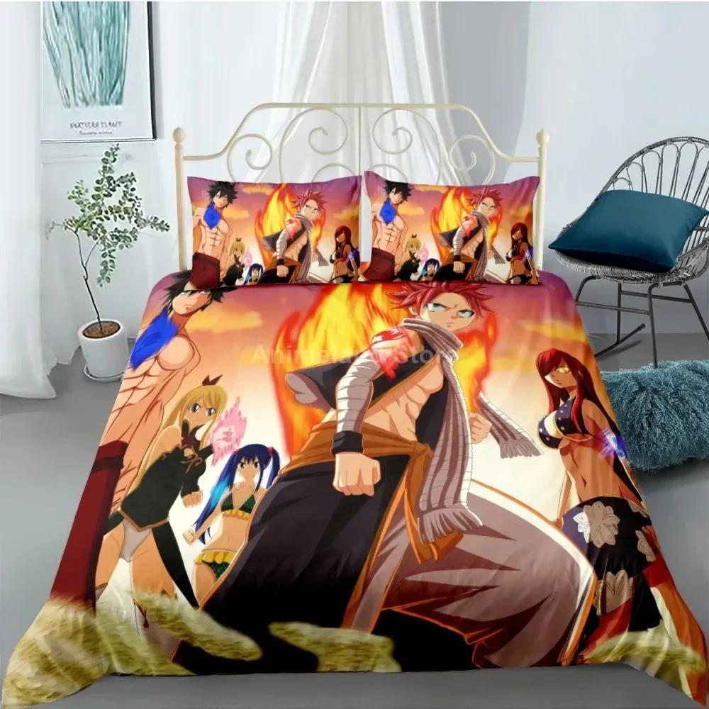 Fairy Tail Bedding Set Duvet Cover Quilt Duvet Cover Sets Home Decor Twin Single Queen King Size Fashion Gift Cartoon