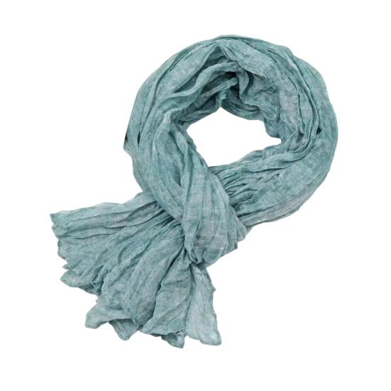Women Scarf Solid Color Pleated Design Versatile Long Scarf Retro Style Versatile Comfortable Cotton Linen Shawl
