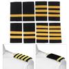 1Pair Epaulettes Professional Pilot Uniform Epaulets Gold Stripe Shoulder Badges