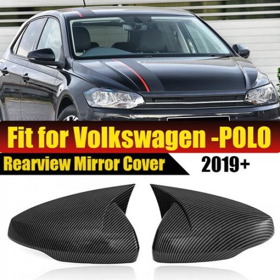 Накладка на боковое зеркало в виде рога из углеродного волокна для Volkswagen VW POLO 2019-2023 BL