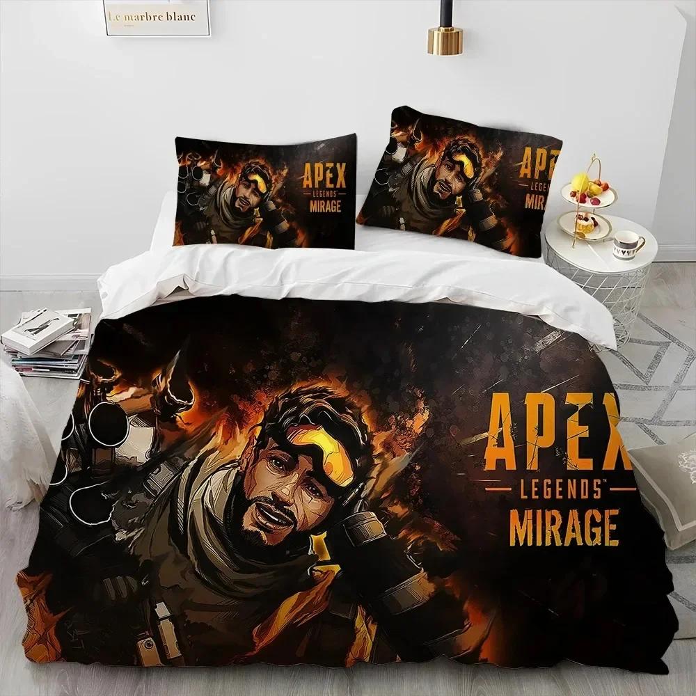 A-Apex Legends Игровой Мультяшный Одеяло Печатное Пододеяльник Наволочка Комплект Постельного Белья Льняная Простыня Покрывало Размер Queen King