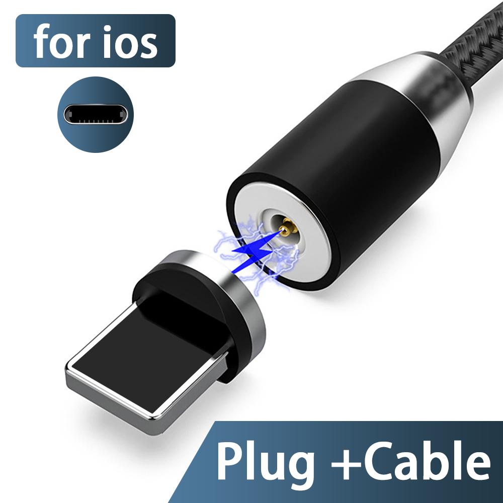 3A светодиодный магнитный USB-кабель для быстрой зарядки iPhone, кабель типа C, магнитное зарядное устройство, зарядка данных, кабель Micro USB, кабель для мобильного телефона, USB-шнур