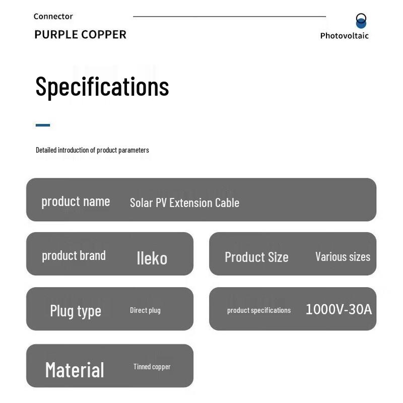 ELECALL Solar MC4 Extension Cable Set