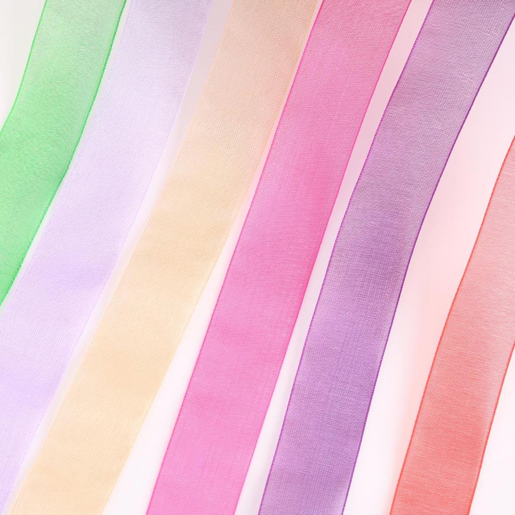 Satin Edge Sheer Organza Ribbon Bow Craft 20mm Chiffon Roll Sewing Fabric Accessorie Gift Wrap