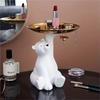 Polar Bear Key Holder Figurine Candy Sundries Animal Polar Bear Sculpture Home Decoration Nordic Glasses Key Holder Tray