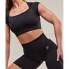 Gymshark Бесшовный укороченный топ Adapt X Whitney Animal Black Asphalt Grey B3b2h Bc3c