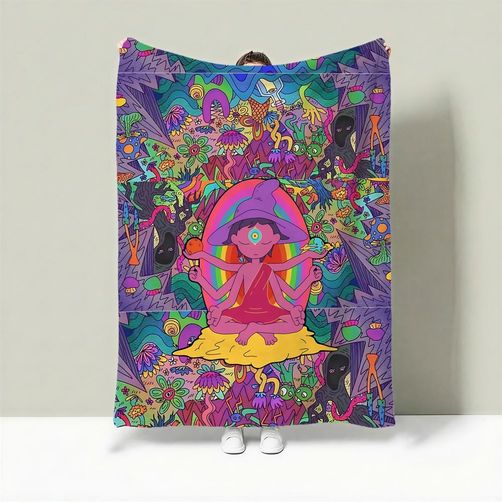 Cartoon T-The Midnight Gospel Throw Lightweight 240g Flannel Blanket Soft Skin-friendly for Summer Cooling