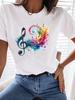 (Asian Size) Print  Trend Watercolor Cute Women Tee Top T Shirt Woman Fashion Female Short Sleeve Clothing Graphic T-shirts