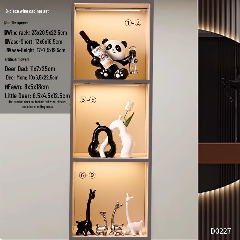 Panda Wine Rack: Luxury Sideboard & Bookcase with Cup Holder – Perfect Housewarming Gift