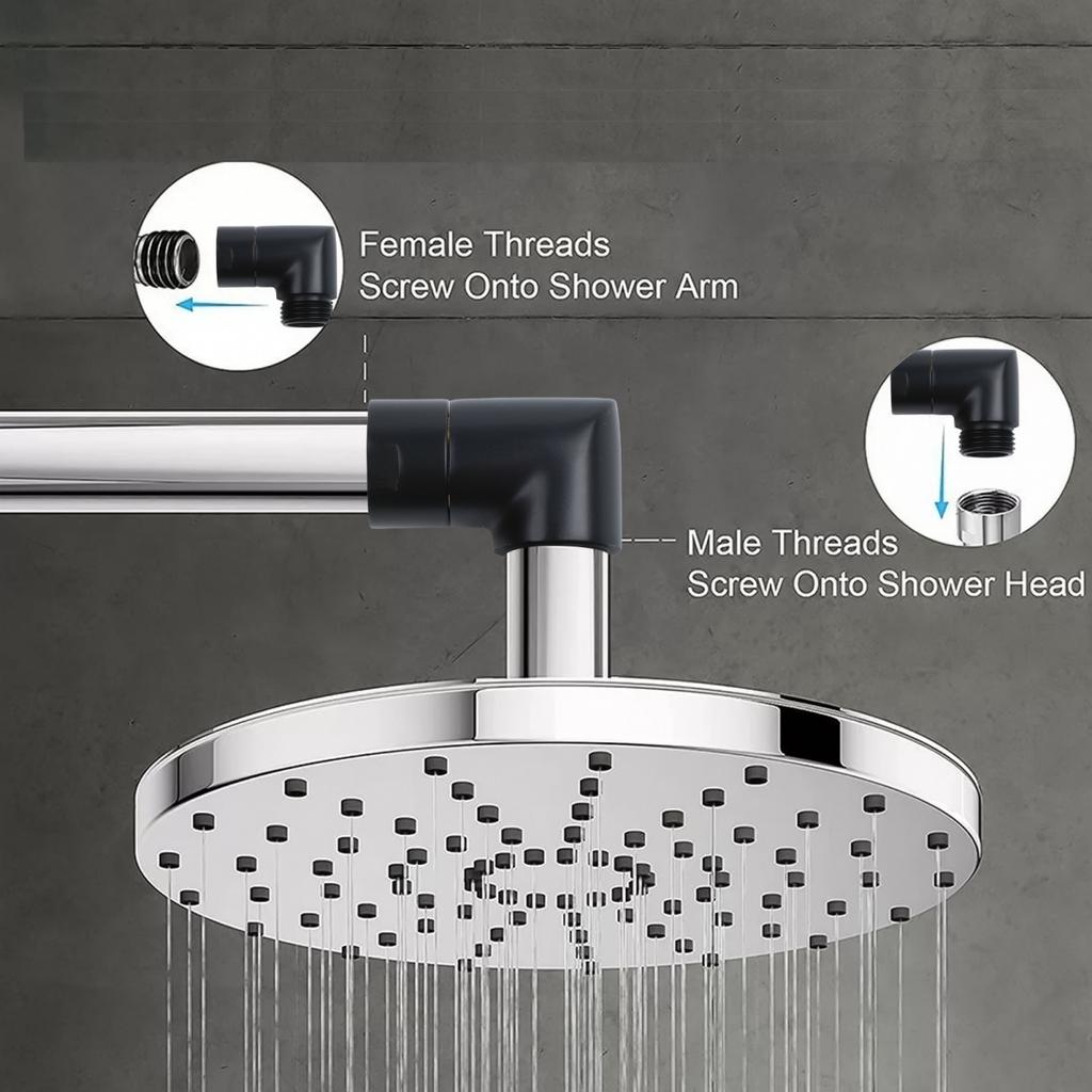 Черный душевой фитинг G1/2 Душевой соединитель Душевой отвод Устойчивый к протечкам