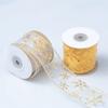 9m Sparkling Silk Ribbons Gold Silver Snowflake Christmas Tree Decoration Gift Box Packaging Ribbon Bow Tie Material