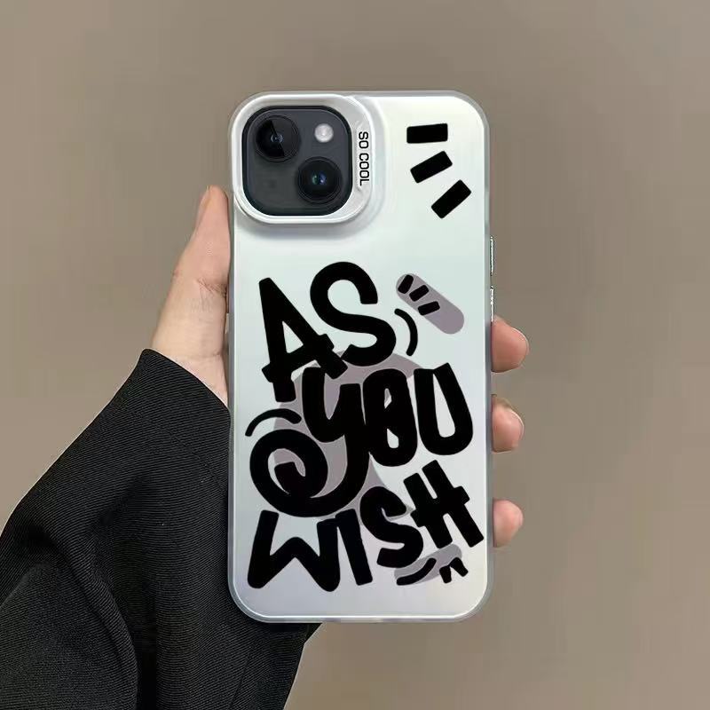 Новый персонализированный английский чехол для мобильного телефона iphone17 Apple 15promax/14 противоударный 13pro16 Европа и Америка