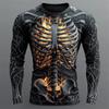Sports Men's Long Sleeve T-Shirts Casual Retro Leisure Lightweight T-Shirts 3D Skull Body Printing Casual Streetwear