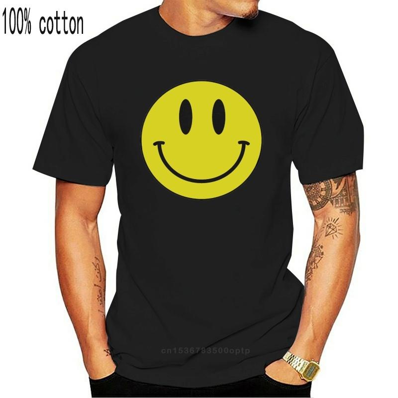 Smiley Face T Shirt Acid House T-Shirt Retro Club 1980s 1990s Men Cotton T-Shirt Printed T Shirt