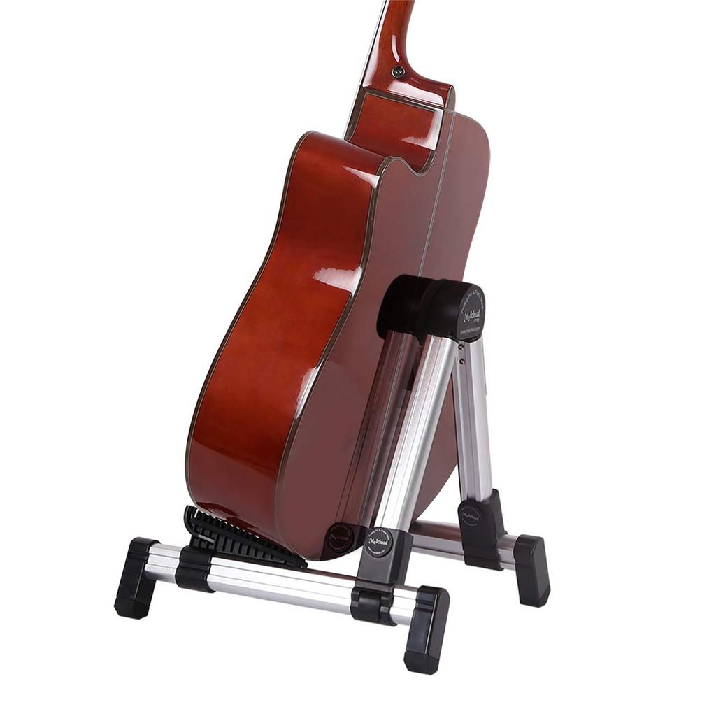 Складная подставка для гитары из алюминия, компактная подставка для гитары, серебряная подставка, стойка, противоударная, регулируемая, высокопрочный сплав, легкая, (стенд