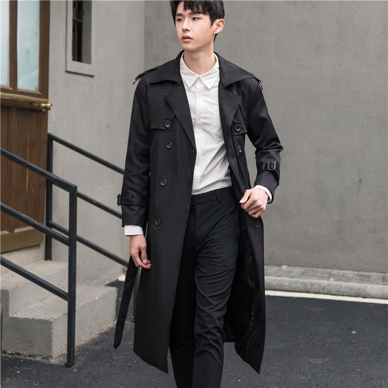 Мужской деловой длинный плащ для высоких мужчин, весенне-осенний двубортный мужской ветровка, пальто