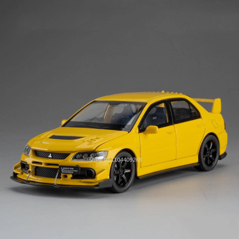 Масштаб 1:32 Mitsubishi Lancer Evolution IX Спортивный автомобиль Игрушечная модель Открывающиеся двери Оттягивание назад Амортизация Транспортные средства Хобби Украшения