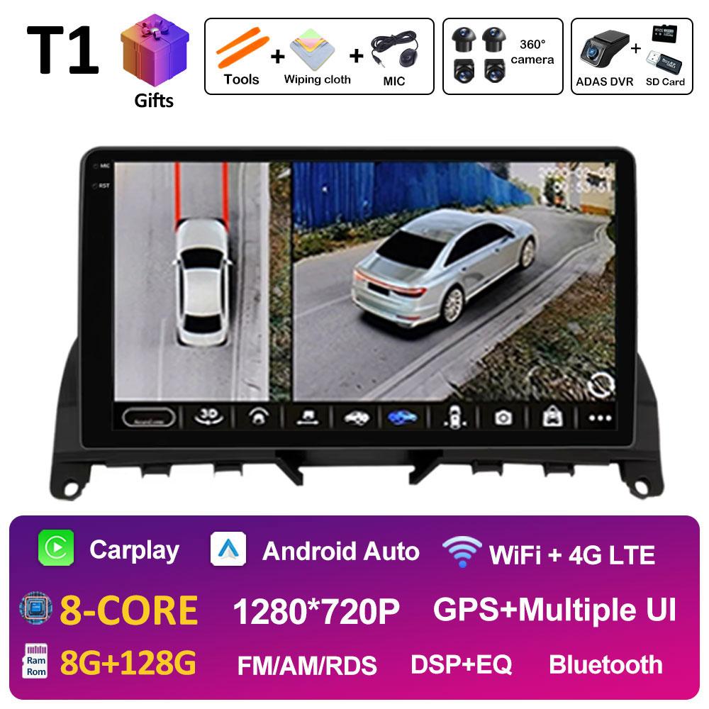 Для Mercedes Benz C Class3 W204 S204 2006 2007 2008 2009 2010 2011 Android 14 Intelligenr System Bluetooth Вентилятор охлаждения GPS Navi