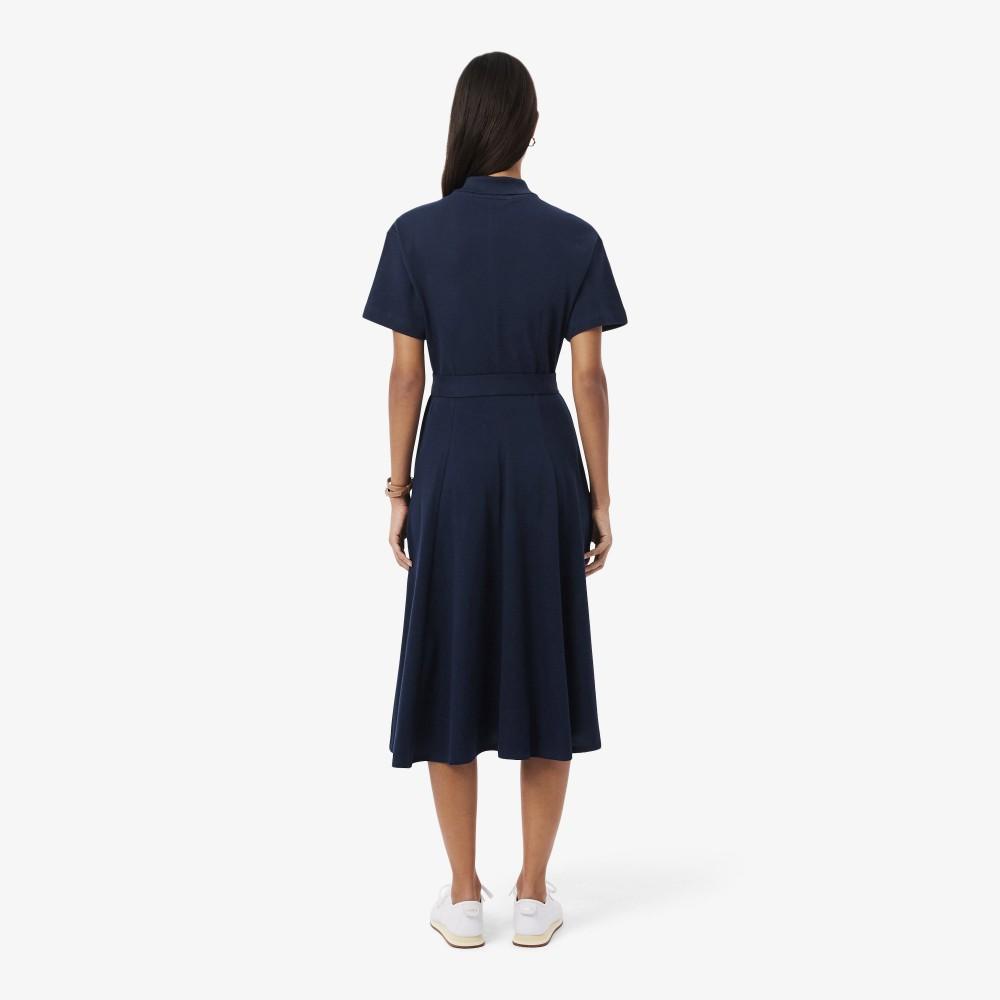 Lacoste Женское платье-поло с поясом, приталенное и расклешенное EF9621-56G166