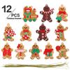 6-12pcs Christmas Gingerbread Man Ornaments Set for Christmas Tree Hanging Pendant Kids Gift Christmas Party New Year Decoration