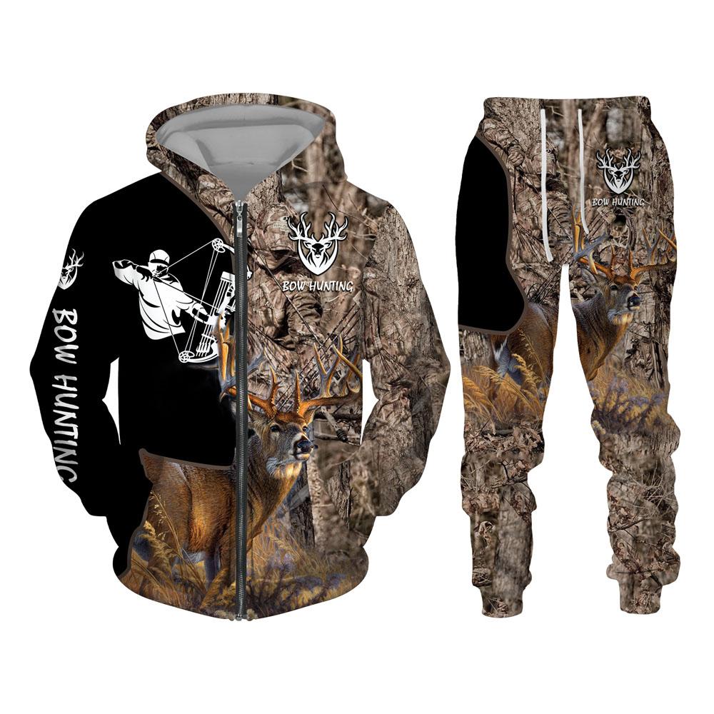 Осенние и зимние камуфляжные 3D спортивные костюмы с животными и листьями, мужские уличные костюмы на молнии для рыбалки, кемпинга, охоты, уличный костюм унисекс