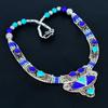 Turquoise, Lapis Lazuli 925 Sterling Silver Necklace Tibetan Silver Necklace Bohemian Antique Necklace Handmade Jewelry Nepali Necklace Gift For Wife