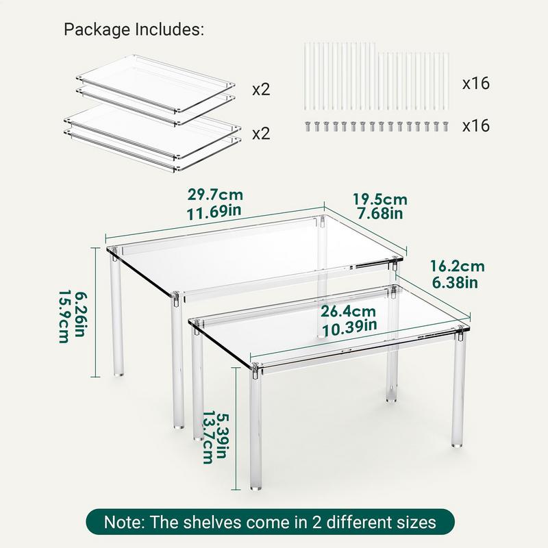 Kitchen Cabinet Organizer Acrylic Organizers Kitchen Space-Saving Storage Rack for Counter Desk Bathroom Coffee Station Craft