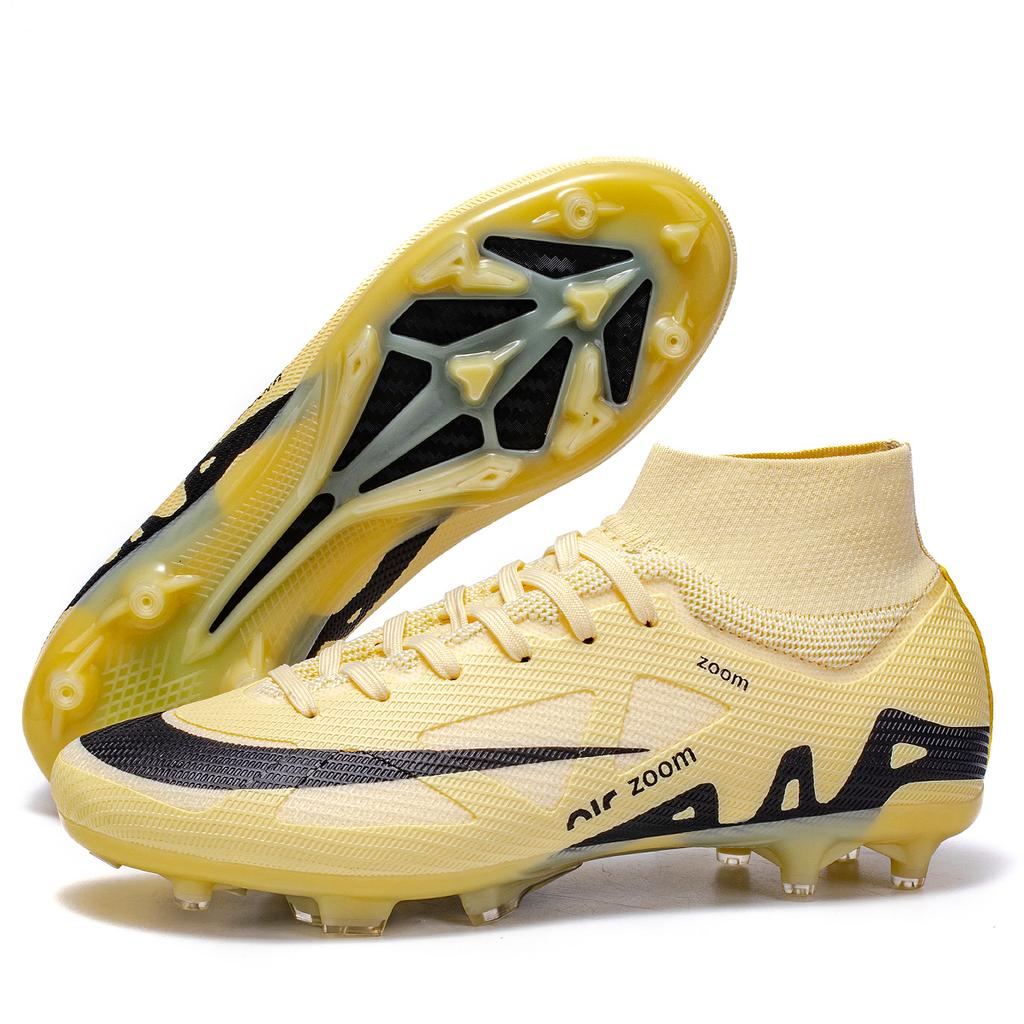 Новые мужские высокие футбольные бутсы, шипы для травы, нескользящие футбольные кроссовки для футзала, высококачественные, для матчей в зале и на улице, распродажа