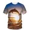Summer Fashion Funny Dolphin Graphic T Shirts for Unisex New Trend Personality Casual Printed Harajuku O-neck Short Sleeve Tops