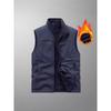 Autumn and Winter Men's Middle-aged Velvet Thickened Vest with A Base To Keep Warm and Casual Vest, Wearing A Multi-pocket Vest On Both Sides