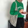 Модная геометрическая контрастная ручная вязаная сумка ручной работы женская минималистичная сумка-узел через плечо летняя пляжная сумка