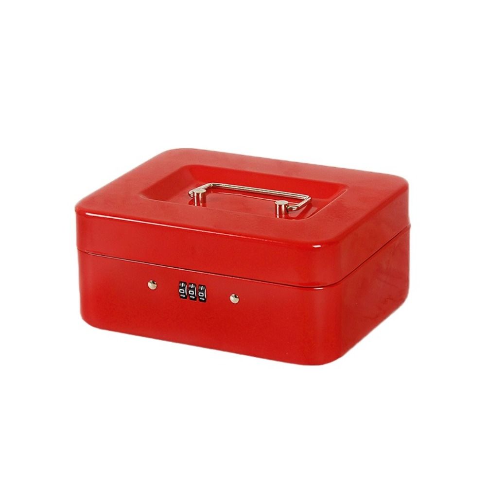 Двойной металлический ящик для денег, надежный замок, ящик для хранения, прочный органайзер для экономии денег, для малого бизнеса