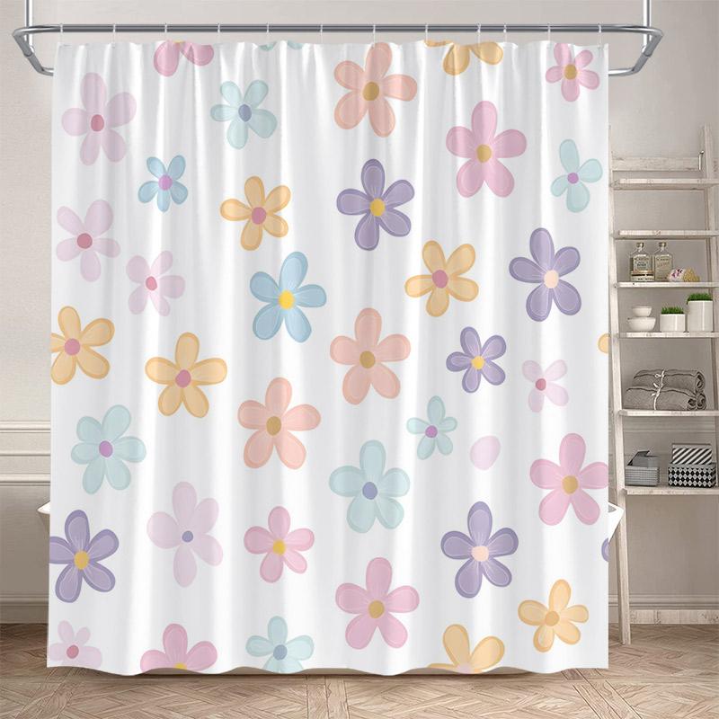 Cartoon Animals Shower Curtains Cute Fox Lion Deer Rabbit Autumn Floral Plant Kids Bath Curtain Polyester Bathroom Bathtub Decor