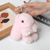 Брелок-кольцо в виде кролика, пушистый помпон, брелок-зайчик