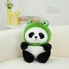 Adorable Panda Plush Toy With Frog Ice Cream And Bee Headpiece For Fun Gifts
