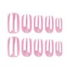 Short Square Pink Chrome Press On Nails with Glossy Gel Finish, Reusable Nude Fake Nails Set 24pcs