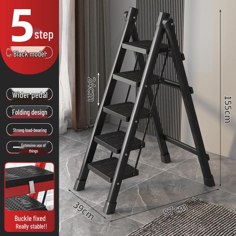Folding Telescopic A-Frame Household Ladder, Thickened Step Stool, 3-4 Steps, Multifunctional Indoor Use.