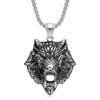 Stainless Steel Nordic Viking Wolf Head Titanium Steel Pendant Gold Plated Necklace