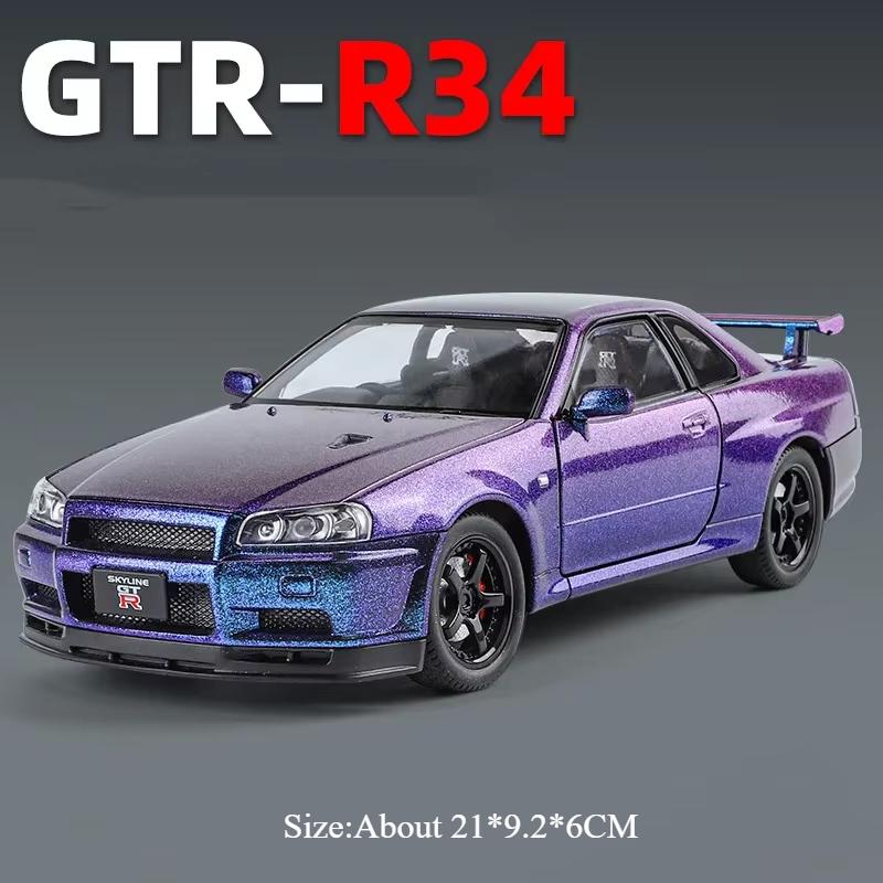1:24 Gtr Csr2 Модель Игрушки Литой Сплав Автомобиль Двери Открываются Звук Свет Оттягивание Резиновые Шины Миниатюрные Транспортные Средства Подарок для Взрослых Мальчиков