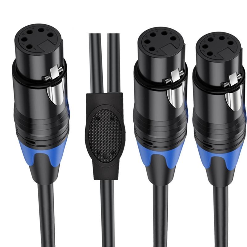 5-пиновый XLR разветвитель с 5-пиновыми XLR разъемами (папа и мама) для профессиональных звуковых систем, 50 см / 19,69 дюйма