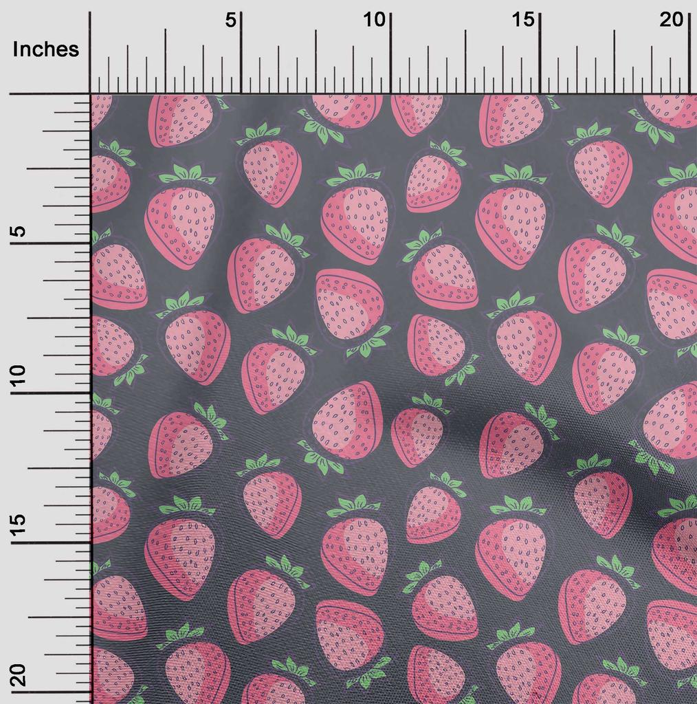 oneOone Ткань Cotton Flex Aqua Blue с рисунком клубники, швейные проекты для творчества, принты на ткани по ярдам 40 дюймов