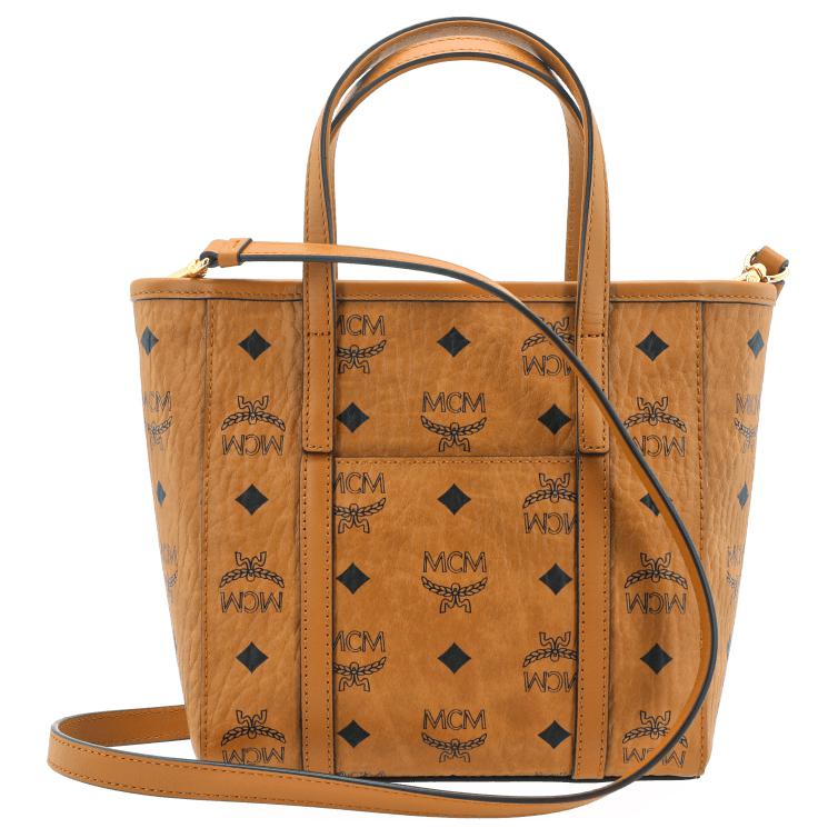 Сумка MCM Toni Mini Shopper Монограмма Visetos Покрытие из холста Коньяк MWPAATN04CO001